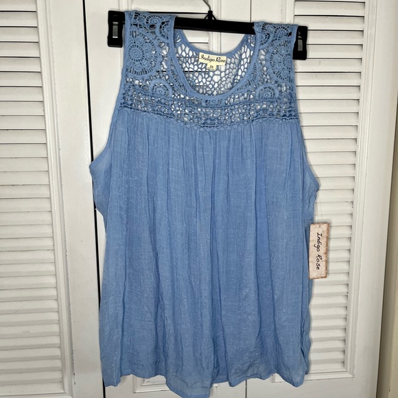 Pretty Blue sleeveless top size 2x - Picture 2 of 10
